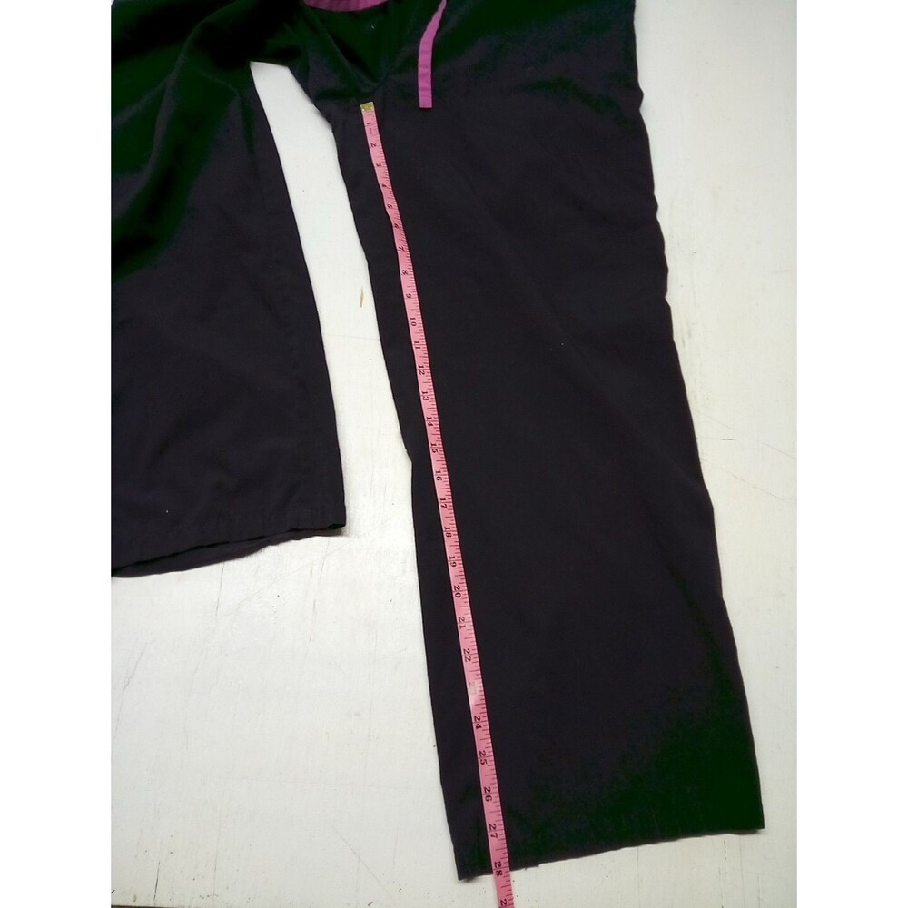 NATURAL UNIFORMS LARGE BLACK WITH PINK TRIM SCRUB PANTS